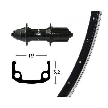 Roue arrière 28x1.75 T3000 cass.8/9-f blk 36L. Rayons Alu-SpoRueda Trasera blk./silv.Niro