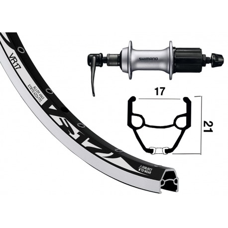 Roue arrière 28x1.75AceraT3000 cass.8 s.QR36L Roue avant Rodi 17 blk/silv.Niro rayons