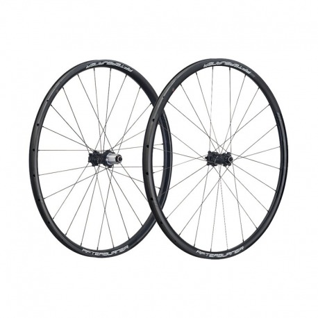 PAIRE DE ROUES GRAVEL FSA DISC 6 TROUS TUBELESS READY PNEUS SHIMANO HG11 NOIR ALUMINIUM