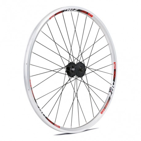 ROUE AVANT ZAC ARGENT+MOULINET NOIR+Disque RADI NOIR