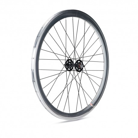 ROUE DE PISTE FIXE 42mm MOULINET NOIR POLI AVANT
