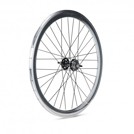 ROUE PISTE FIXE 42mm MOULINET NOIR POLI ARRIERE