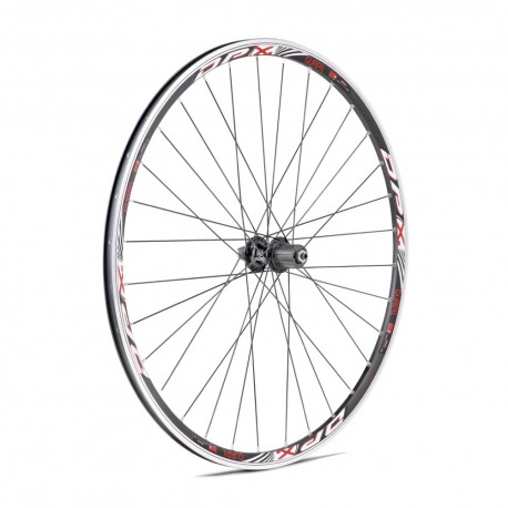 ROUE ARRIERE DPX NOIR. CALE A RAYONS NOIR.11V