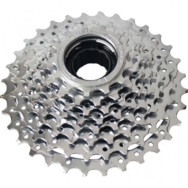 Cassette SunRace MFE90 9 vitesses, 13-32 dents, chromée Cassette SunRace MFE90 9 vitesses, 13-32 dents, chromée