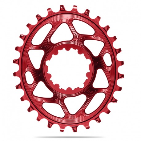 PLATEAU OVALE NOIR ABSOLU 28T DIRECT MOUNT 6 mm DEPORT SRAM 1x10-12V ALUMINIUM ROUGE