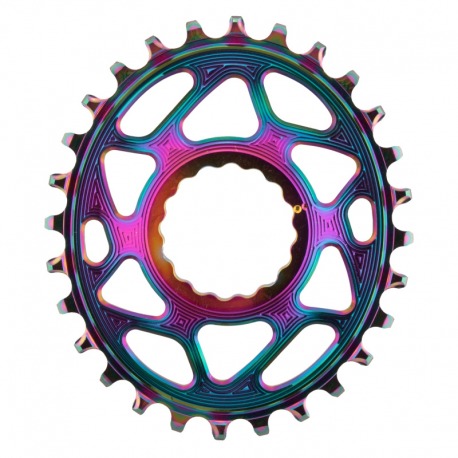 PLATEAU OVALE ABSOLUTE BLACK 28T DIRECT MOUNT 3mm OFFSET 148 BOST RACE-FACE 1x RAINBOW ALUMINIUM