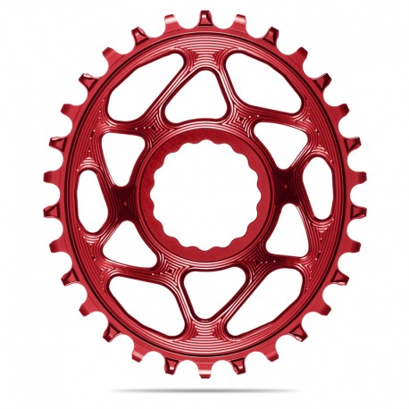 PLATEAU OVALE NOIR ABSOLU 30T DIRECT MOUNT 6 mm DECALAGE RACE-FACE 1x10-12V ALUMINIUM ROUGE