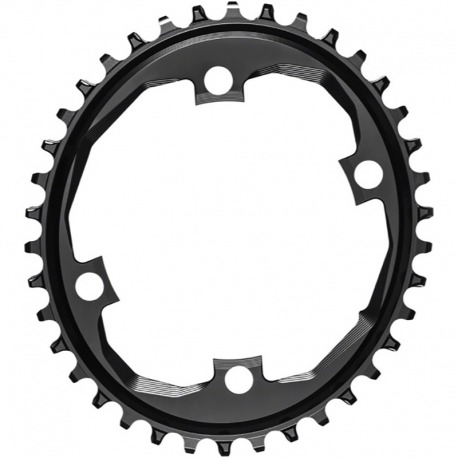 PLATEAU OVALE NOIR ABSOLU 38T 110 BCD 4 BRAS ASYMETRIQUES SRAM APEX 1x ALUMINIUM NOIR