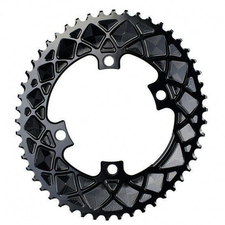 ABSOLUTE BLACK 52T 110BCD PLATEAU ASYMETRIQUE 4 BRAS SHIMANO 2x9-11V ALUMINIUM NOIR