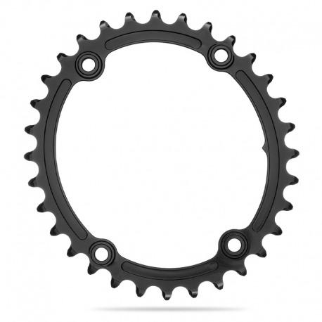 PLATEAU OVALE NOIR ABSOLU 32T 110BCD 4 BRAS SUBCOMP.SHIMANO 2x9-11V ALUMINIUM NOIR