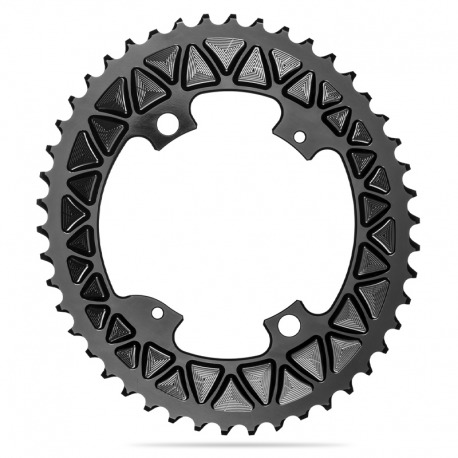 PLATEAU OVALE NOIR ABSOLU 46T 110BCD 4 BRAS SUBCOMP.SHIMANO 2x9-11V ALUMINIUM NOIR