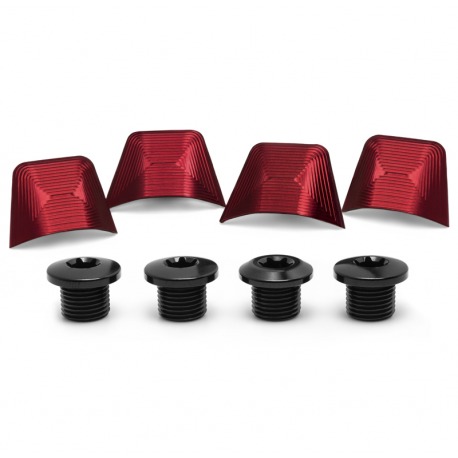 KIT BOULONS/ÉCROUS DE PLATEAU ABSOLUTE BLACK DURA ACE RED