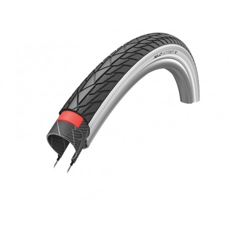 Pneu XLC StreetX PP 42-622 28x1.60/700x40C ne/blanc Refl.PP
