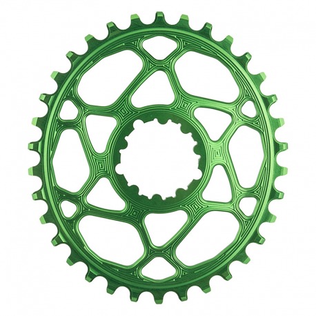 PLATEAU OVALE NOIR ABSOLU 34T DM 6OFFS.SRAM ALU.VERD