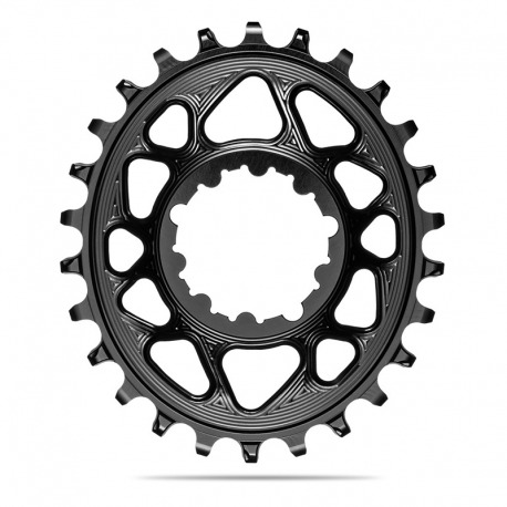 PLATEAU OVALE NOIR ABSOLU 26D DM 6OFF.SRAM 1x10-12V ALU.ROUGE