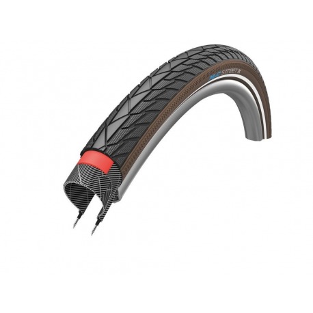 Pneu XLC StreetX PP 47-622 28x1.75 Noir/Marron Reflex PP