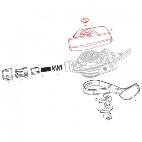 KIT DE LOGEMENT DE POMMEAU DE CHANGEMENT DE VITESSE DROIT SRAM XX1