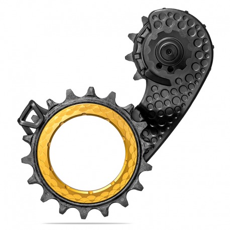CAGE DE DERAILLEUR ABSOLUTE BLACK HOLLOWCAGE SHIMANO 8100 CARB.ORO