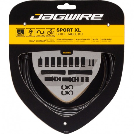 JAGWIRE SPORT XL KIT CÂBLE/GAINE DE DÉRAILLEUR AVANT/ARRIÈRE SRAM/SHIMANO/CAMPAGNOLO ROAD/MTB NOIR