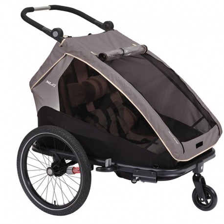 XLC REMORQUE ENFANT DUO S 20 GRIS/BLEU/ANTHRACITE
