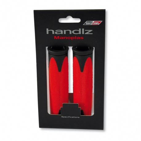 JEU DE POIGNEES VELO D2 L-130 MM NOIR/ROUGE