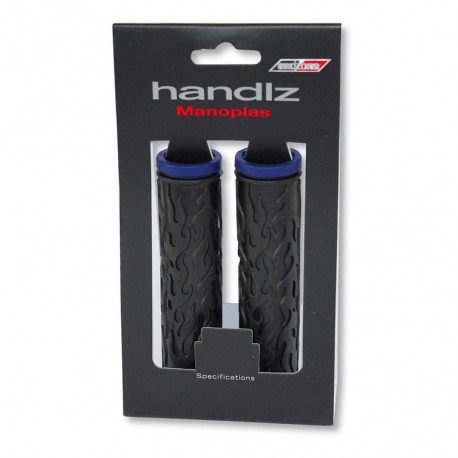 JEU DE POIGNEES VELO D2 L-125 MM NOIR/BLEU