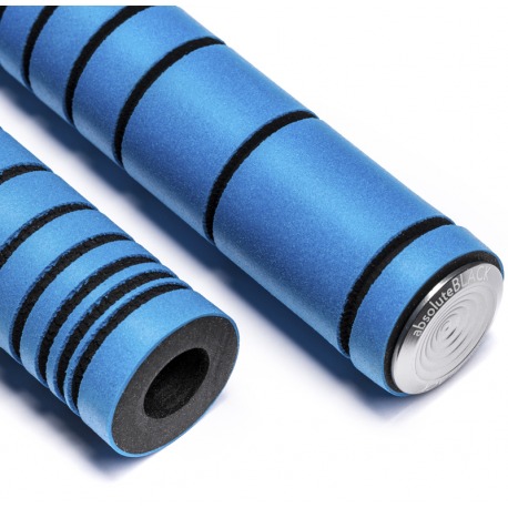 ENSEMBLE DE POIGNÉES BLEUES EN SILICONE À DOUBLE DENSITÉ NOIR ABSOLU