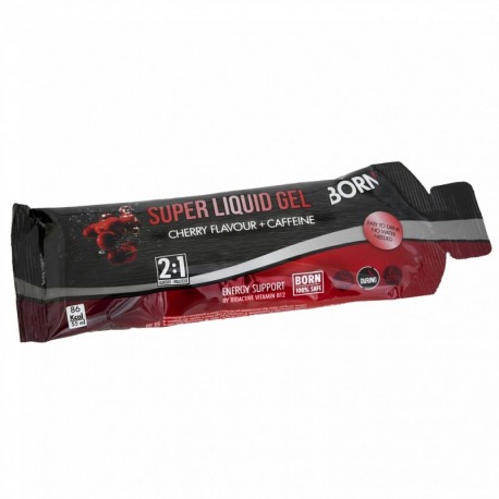 BORN SUPER LIQUIDE GEL CERISE + CAFÉINE 12 UNITÉ