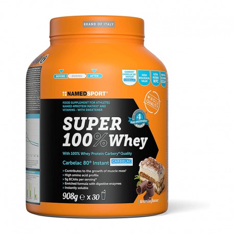 BOUTEILLE DE WHEY NAMEDSPORT SUPER 100% WHEY TIRAMISU 908k