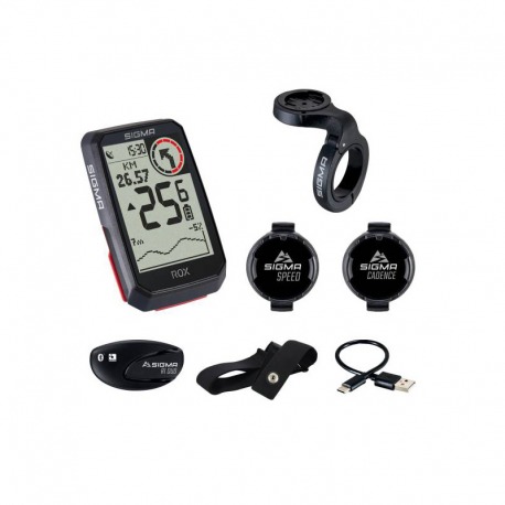 SIGMA ROX GPS CYCLE COMPUTER KIT 4.0 CAPTEUR 30 FONCTIONS NOIR