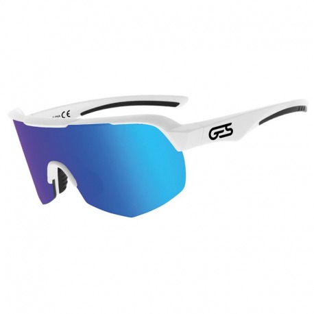 LUNETTES DE SOLEIL GES ALPHA LENTILLE BLEUE/MONTURE BLANCHE