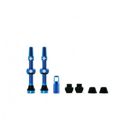 JEU DE VALVES MUC-OFF ALUMINIUM TUBELESS 44mm BLEU