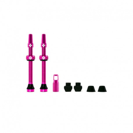 JEU DE VALVES MUC-OFF ALUMINIUM TUBELESS 60mm ROSE