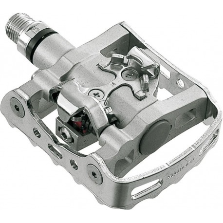 Pédale Shimano PD-M 324 SPD en carton unilatéral, argent, 9/16", système Bear Claw