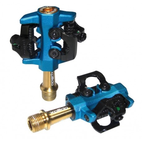Pédale Xpedo Clipless CXR Ti Bleu/Or 9/16" XMF-10AT