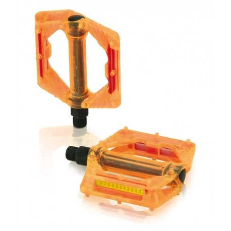 Pédale plate-forme XLC PD-M16 orange transparent
