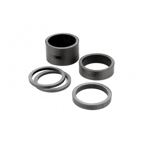 RockShox CARBON FORK SPACER kit (2.5mm x 2 5mm x 1 10mm x 1 20mm x 1) LOGO RockShox NOIR