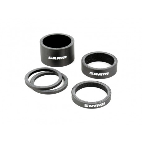 RockShox CARBON FORK SPACER kit (2.5mm x 2 5mm x 1 10mm x 1 20mm x 1) LOGO SRAM BLANC