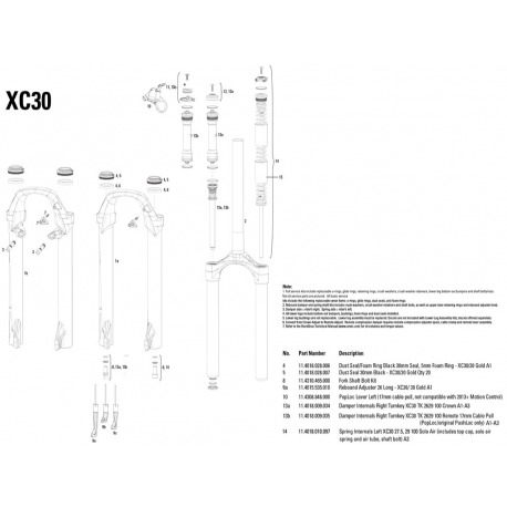 RockShox KIT JOINTS/POUSSIÈRE 30MM NOIR (20Uds.)