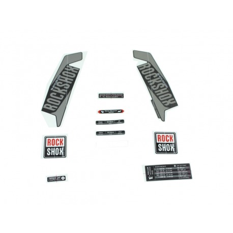 KIT D'AUTOCOLLANTS ARGENTÉS RockShox REBA 16 (BOT. DIFF. NOIR)