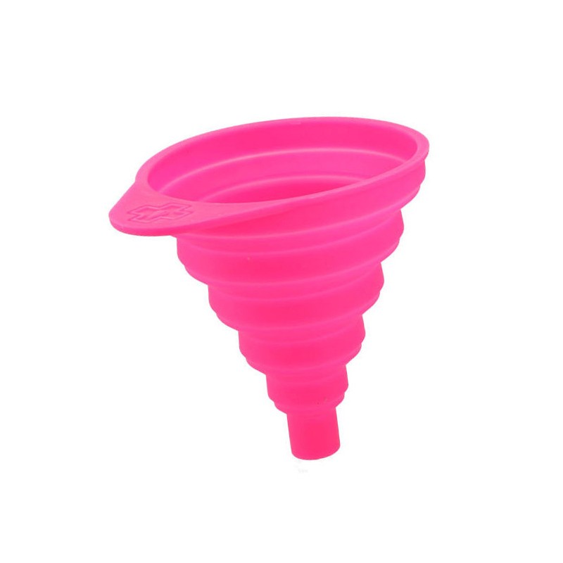 ENTONNOIR MUC-OFF PLIABLE EN SILICONE ROSE (20 UNITÉS)