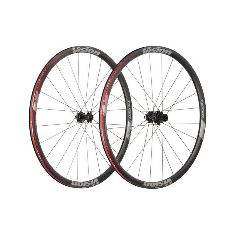 PAIRE DE ROUES VISION TEAM 35 DISC CENTERLOCK TUBELESS READY PAIRE DE ROUES SHIMANO HG11 EN ALUMINIUM