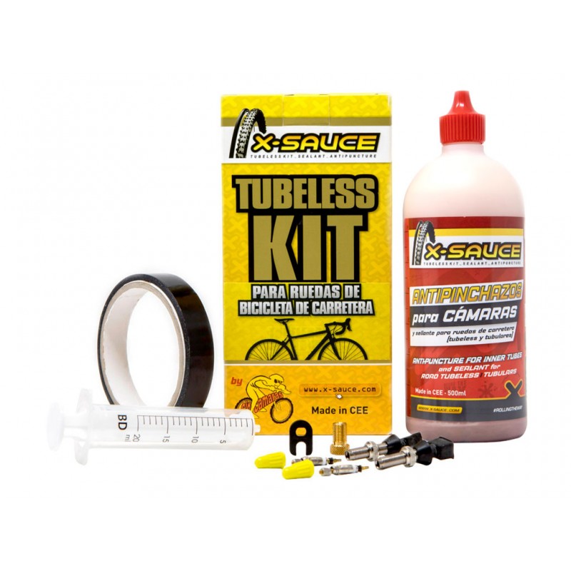 KIT TUBELESS X-SAUCE ROAD - THIN V. - RUBAN NOIR 17