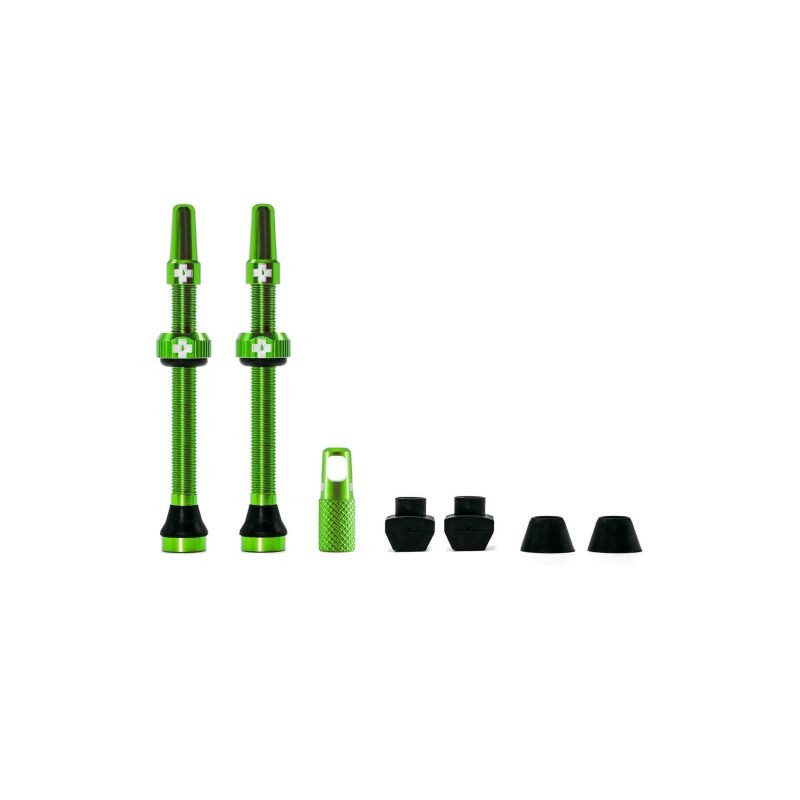 JEU DE VALVES MUC-OFF ALUMINIUM TUBELESS 60mm VERT
