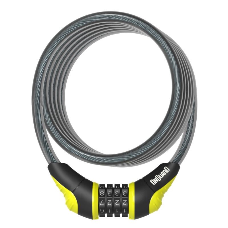 CANDADO ESPIRAL ONGUARD NEON COMBI 180cm x 12mm AM