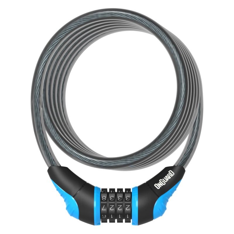 CADENAS ONGUARD NEON COMBI SPIRALE 180cm x 12mm BLEU