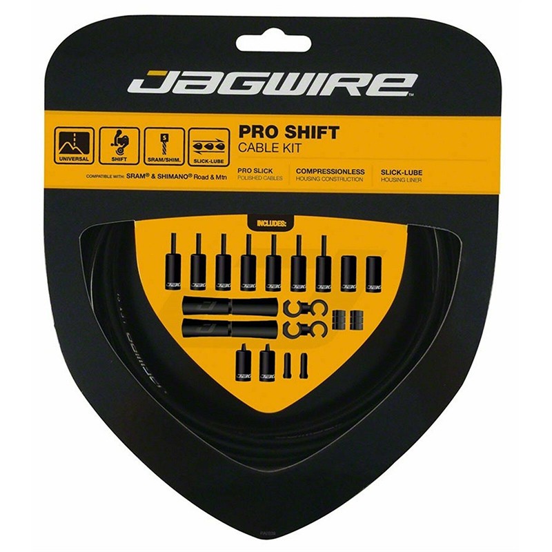 JAGWIRE PRO KIT CABLE/GAINE DE DERAILLEUR AVANT/ARRIERE POUR SRAM/SHIMANO ROAD/MTB NOIR