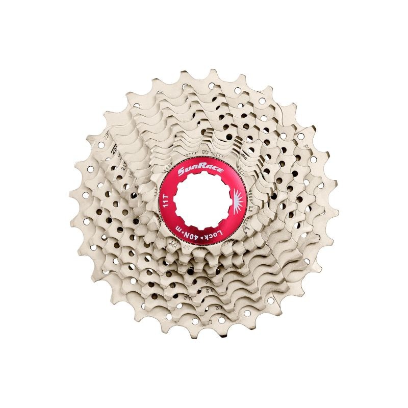 CASSETTE SUNRACE ALUMINIUM ROUGE METAL 11V.(11-32)