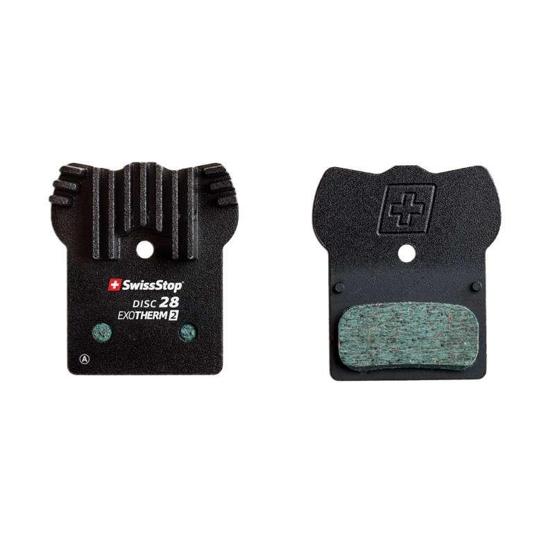 PLAQUETTES DE FREIN À DISQUE SWISSTOP SET 28 AILETTES DE REFROIDISSEMENT EN ACIER EXOTHERM2 POUR SHIMANO