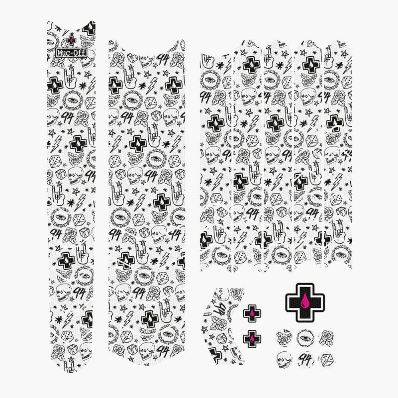 KIT DE PROTECTION DE CADRE MUC-OFF E-MTB PUNK BLANC/NOIR